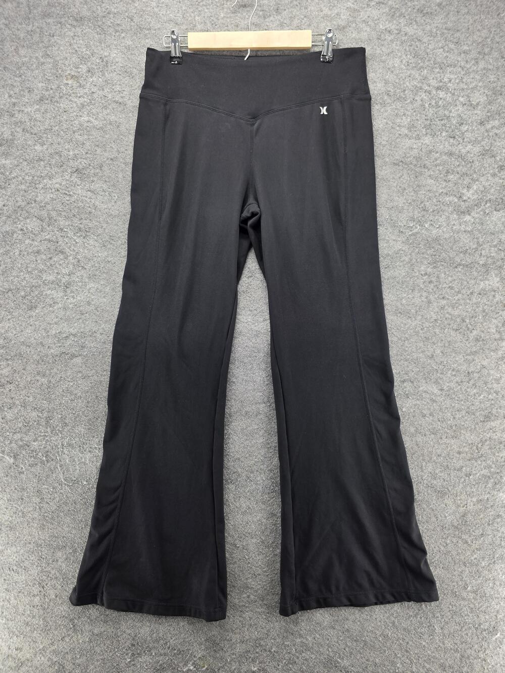 Hurley Leggings Womens XL Black Ankle Pull On Stretch Polyester Activewear